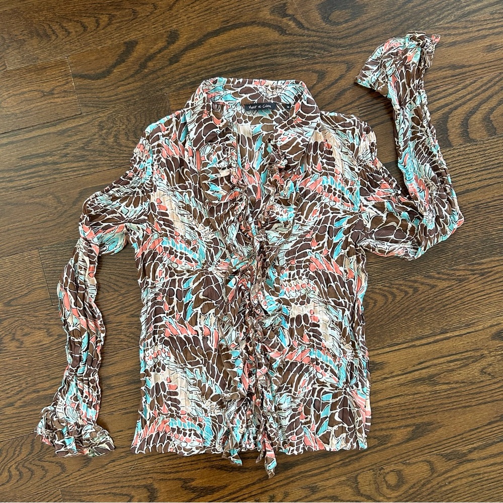 Violet & Claire Ruffle Blouse – Size M – Y2K / Early 2000s